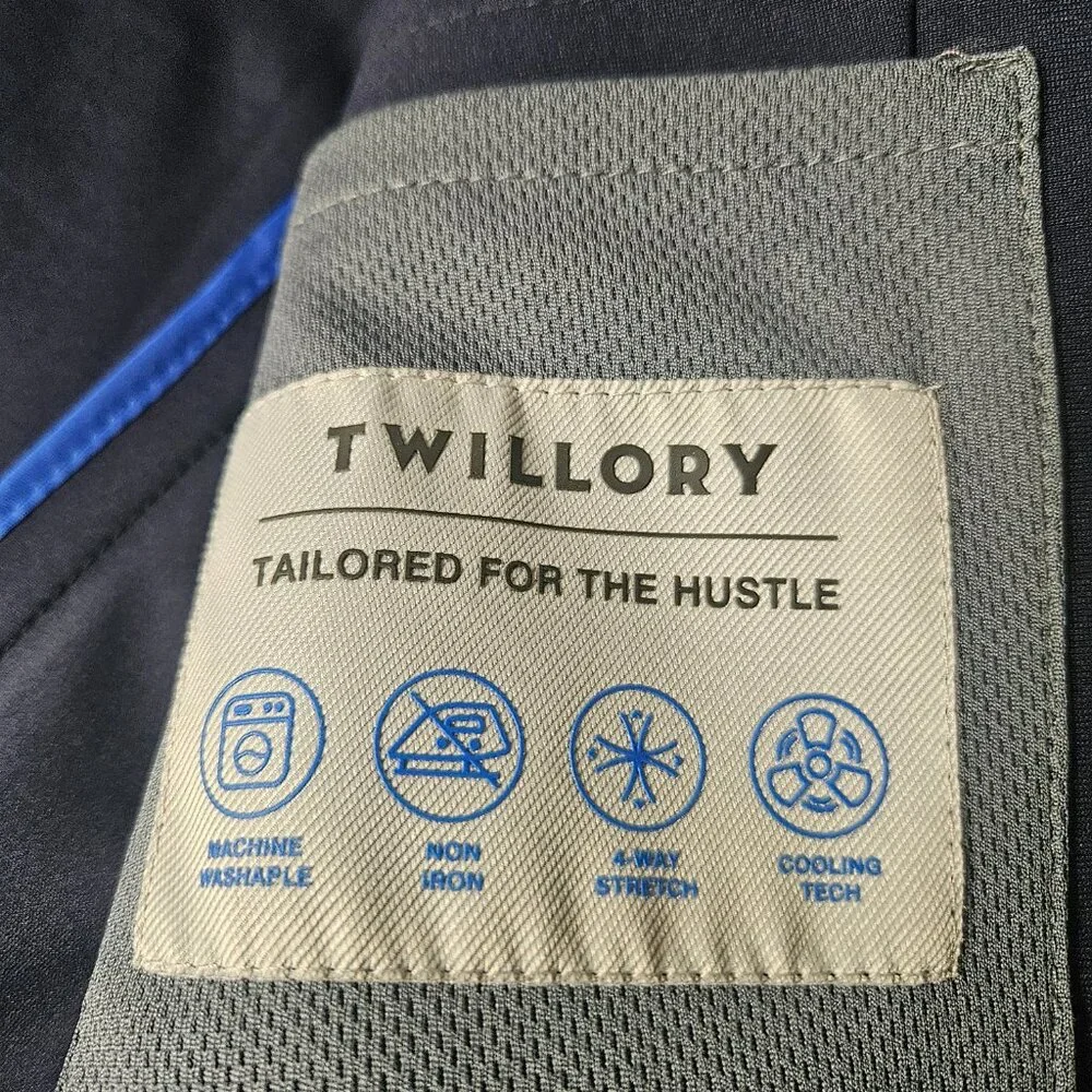 Twillory Blazer Men's 38R Navy Blue Sport Coat Jacket Performance Stretch Preppy - Picture 6 of 15